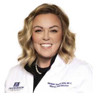 headshot of nurse practitioner Meagan Smoyer, a white woman with shoulder-length blonde hair